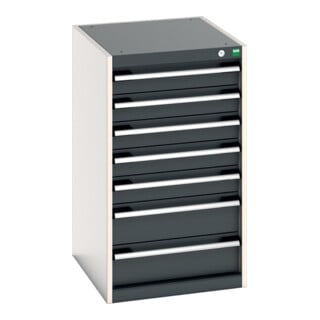 Bott Schubladenschrank cubio 7 Schubladen 525 x 650 x 900 mm RAL 7035/7016