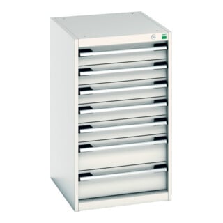 Bott Schubladenschrank cubio 7 Schubladen 525 x 650 x 900mm RAL 7035