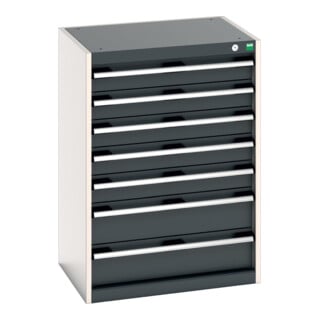 Bott Schubladenschrank cubio 7 Schubladen 650 x 525 x 900 mm RAL 7035/7016