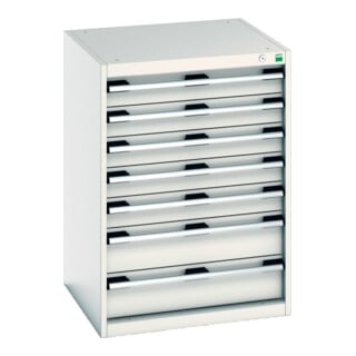 Bott Schubladenschrank cubio 7 Schubladen 650 x 650 x 900 mm RAL 7035