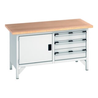 Bott Table de travail cubio Multiplex 1500 x 750 x 840 mm RAL 7035