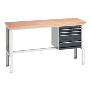 Bott Werkbank cubio 4 laden Multiplex 2000 x 750 x 740-1140 mm RAL 7035/7016
