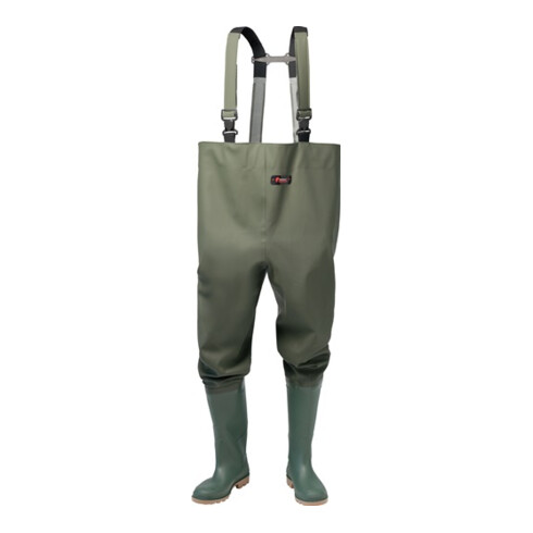 Bottes culotte taille 44 vert olive PVC sur tissu porteur en polyester