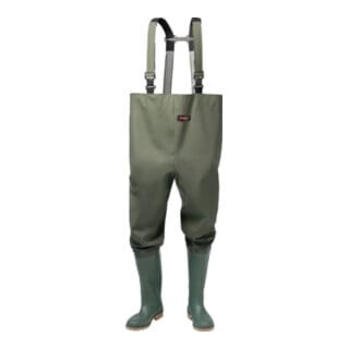 Bottes culotte taille 44 vert olive PVC sur tissu porteur en polyester