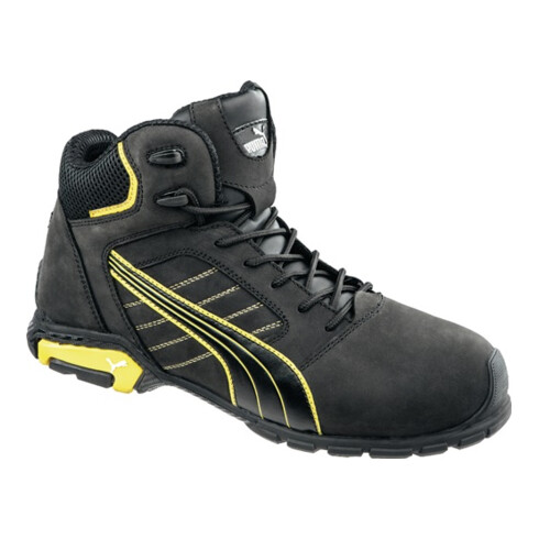 Bottes de sécurité Puma Amsterdam Mid, S3 SRC gris/jaune | Contorion.fr