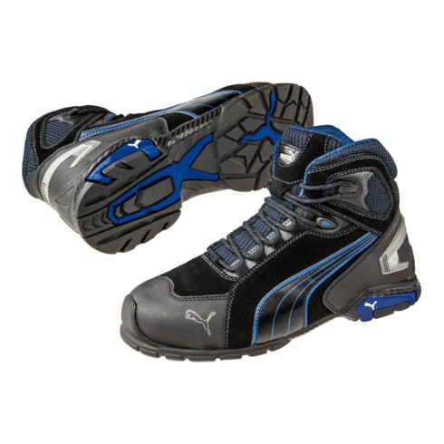 Bottes de sécurité Puma Rio Noir Mid, EN20345 S3 noir/bleu