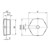Bouchon de fermeture en acier 8290/3-M20-4