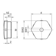 Bouchon de fermeture en acier M25x1,5 8290/3-M25-4