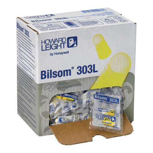 Bouchons de protection auditive Honeywell Bilsom 303L EN 352-2 (SNR)=33 dB 200 sacs/boîte de distribution