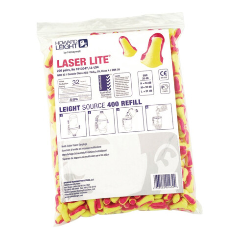 Bouchons de protection auditive Laser Lite EN 352-2 SNR 35 dB recharge 200 PA/pk.