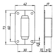 Boulon à espagnolette avec évidement 13 mm STA clair galvanisé-3