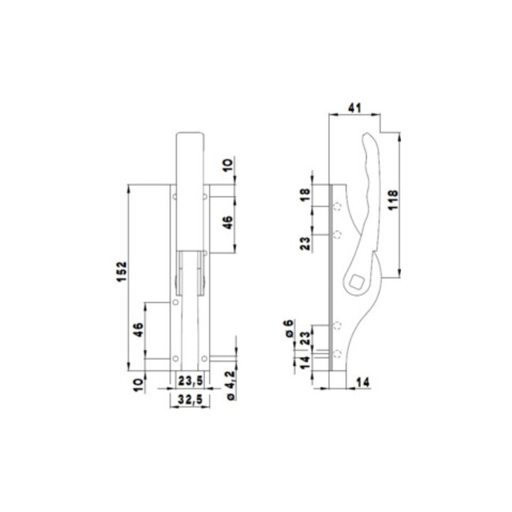 Boulon de portail DENI PLANO 10mm nombre de boucles 2 STA galv. light galv.