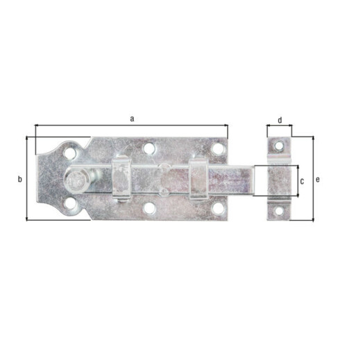 Boulon de porte L.100mm B.44mm STA galv. galv. jaune galv. ger. HGA
