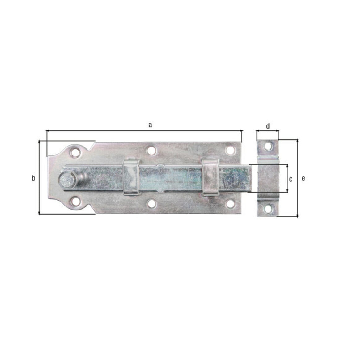 Boulon de porte L.140mm B.52mm STA galv. galv. jaune galv. ger. HGA