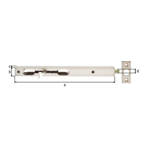 Boulon tubulaire L.220mm L.20mm H.15mm H.15mm STA argent avec marquage bl.