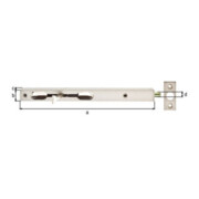 Boulon tubulaire L.220mm L.20mm H.15mm H.15mm STA argent avec marquage bl.
