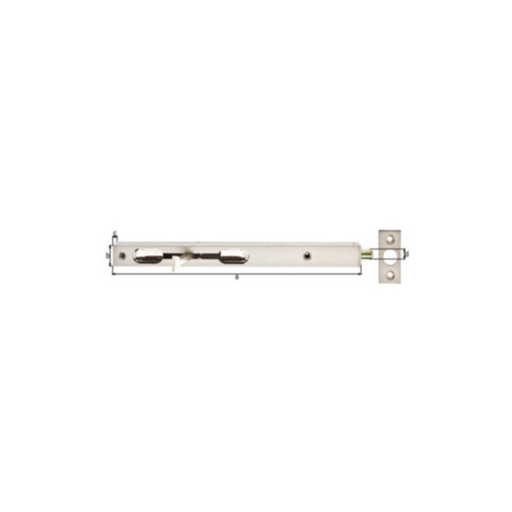 Boulon tubulaire L.250mm L.20mm H.15mm STA argent avec gâche