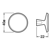 Bouton de meuble Hermeta 3753 fonte d'aluminium argent.elox.m.vis M4x25mm-4
