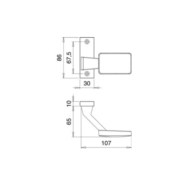 Bouton de porte 1385/0000 Alu.F1 8mm c.