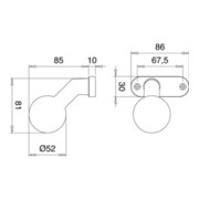 Bouton de porte à cadre 1388/000000 Matériau aluminium. F1 4-KT. 8mm fixe-4