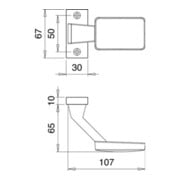 Bouton de porte profilé 1316/0000 Alu.F1 Fixation M12, couronné-4