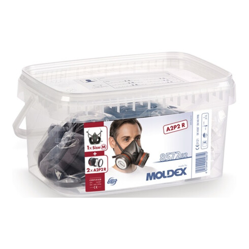 Box di protezione delle vie respiratorie Moldex 8572 A2P2RD 1x semimascherina 8002 2 supporti 8090 4 filtri