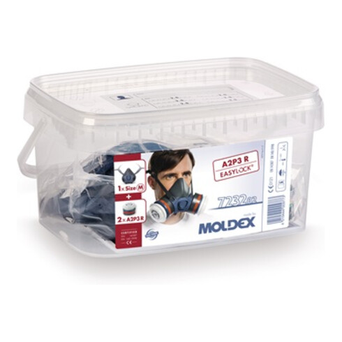 Moldex Box di protezione delle vie respiratorie A2 P3 R dim. M, serie 7000, gas organici e particelle, EasyLock®