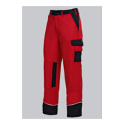 BP® Arbeitshose mit verdeckten Knöpfen und Kniepolstertaschen, rot/schwarz
