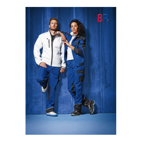 BP® Arbeitsjacke mit verdeckten Knöpfen, königsblau/schwarz