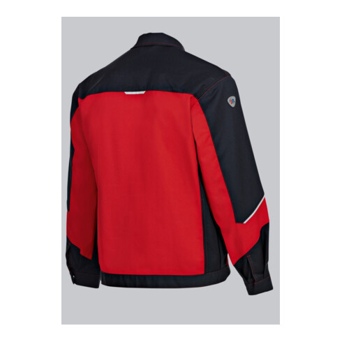 BP® Arbeitsjacke mit verdeckten Knöpfen, rot/schwarz