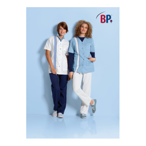 BP® Damenkasack, weiß/hellblau, Gr. 54, Länge n