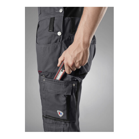 BP® Komfort-Latzhose mit Reflexelementen und Kniepolstertaschen, dunkelgrau/schwarz