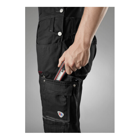 BP® Komfort-Latzhose mit Reflexelementen und Kniepolstertaschen, schwarz