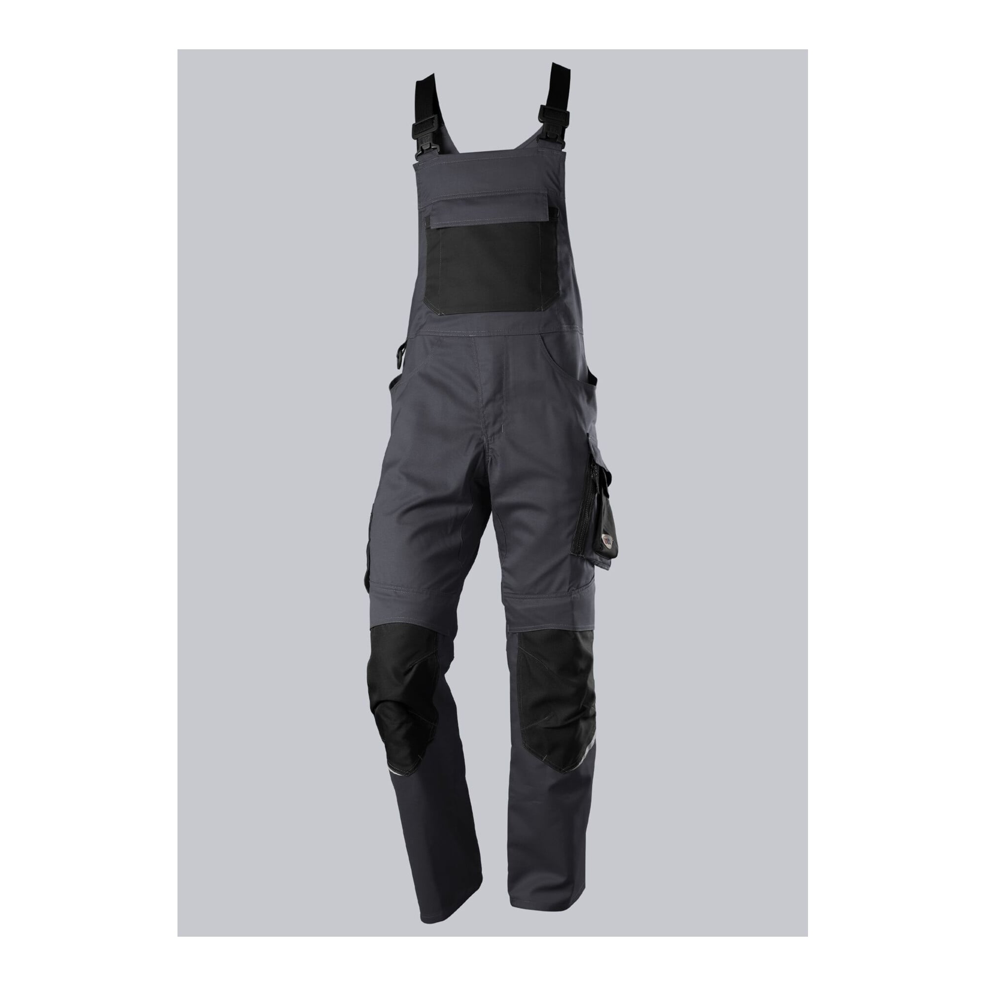 BP Latzhose mit Kniepolstertaschen, anthrazit/schwarz, Gr. 52, Länge n