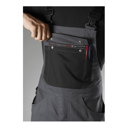 BP® Latzhose mit Kniepolstertaschen, anthrazit/schwarz