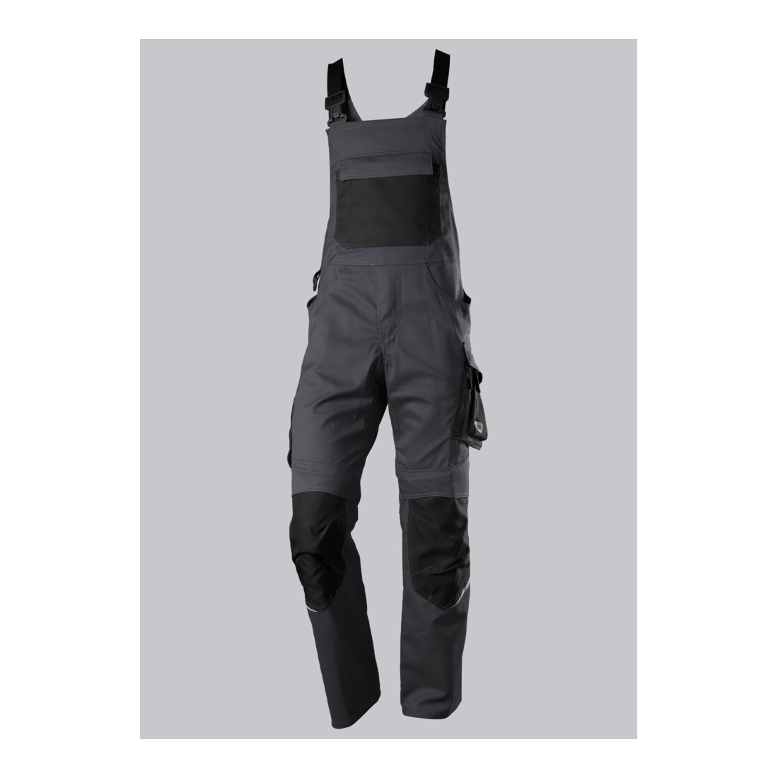 BP® Latzhose mit Kniepolstertaschen, anthrazit/schwarz