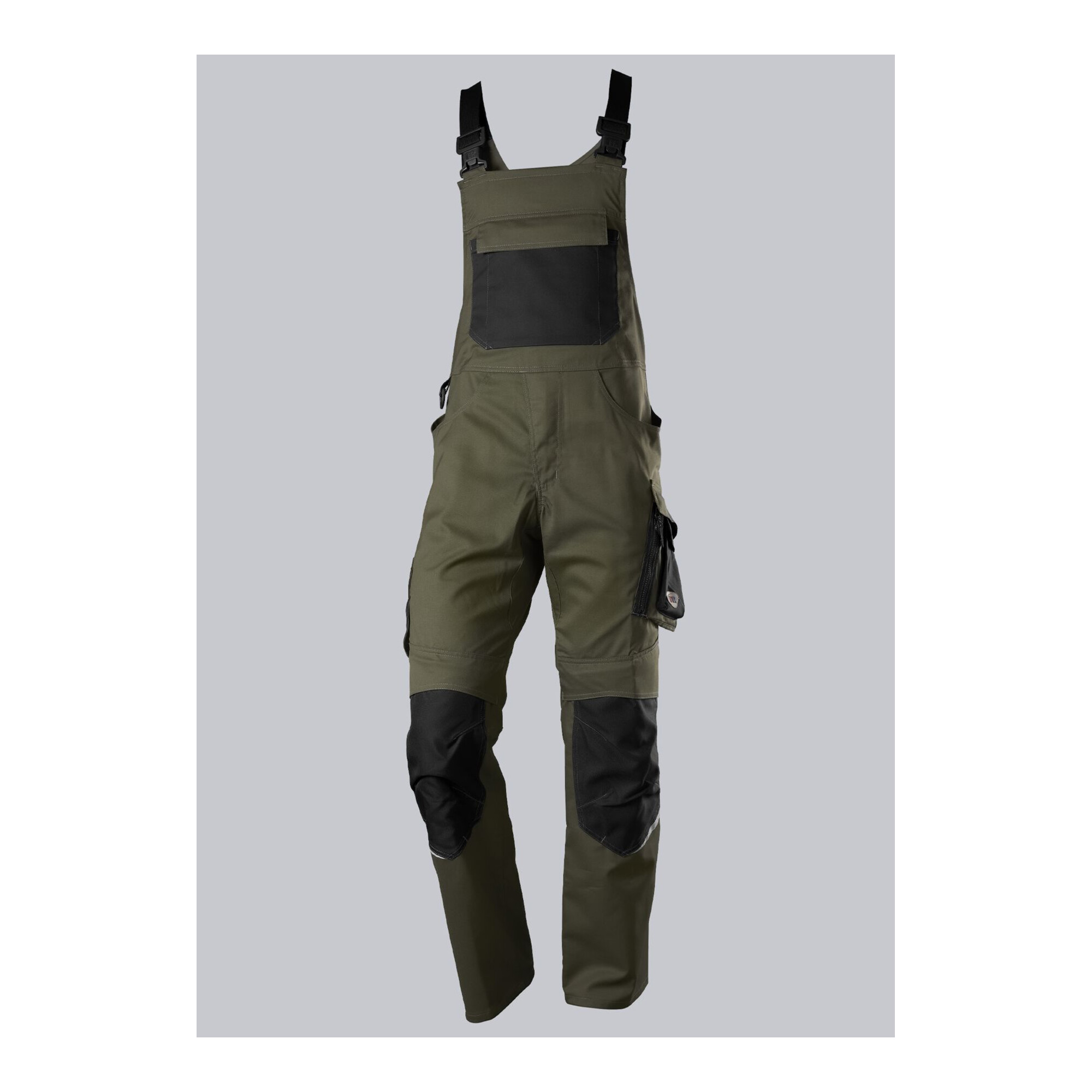 BP Latzhose mit Kniepolstertaschen, oliv/schwarz, Gr. 50, Länge n
