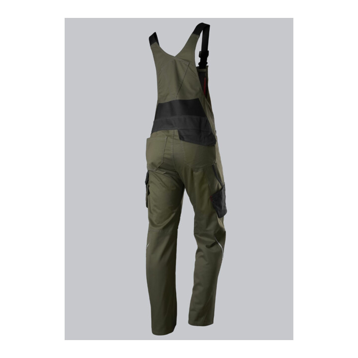 BP® Latzhose mit Kniepolstertaschen, oliv/schwarz, Gr. 60, Länge n