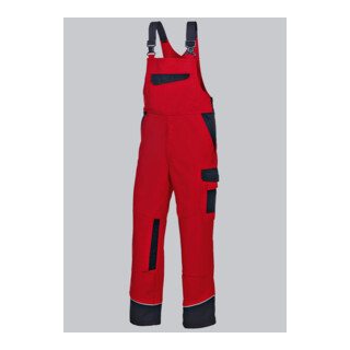 BP® Latzhose mit verdeckten Knöpfen und Kniepolstertaschen, rot/schwarz, Gr. 54, Länge n