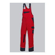 BP® Latzhose mit verdeckten Knöpfen und Kniepolstertaschen, rot/schwarz