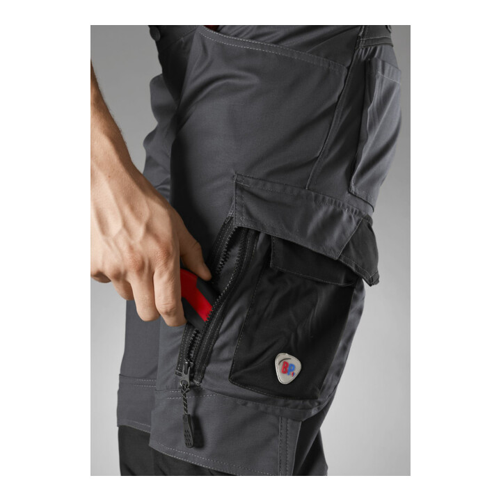 BP® Leichte Arbeitshose mit Kniepolstertaschen, anthrazit/schwarz, Gr. 50, Länge n