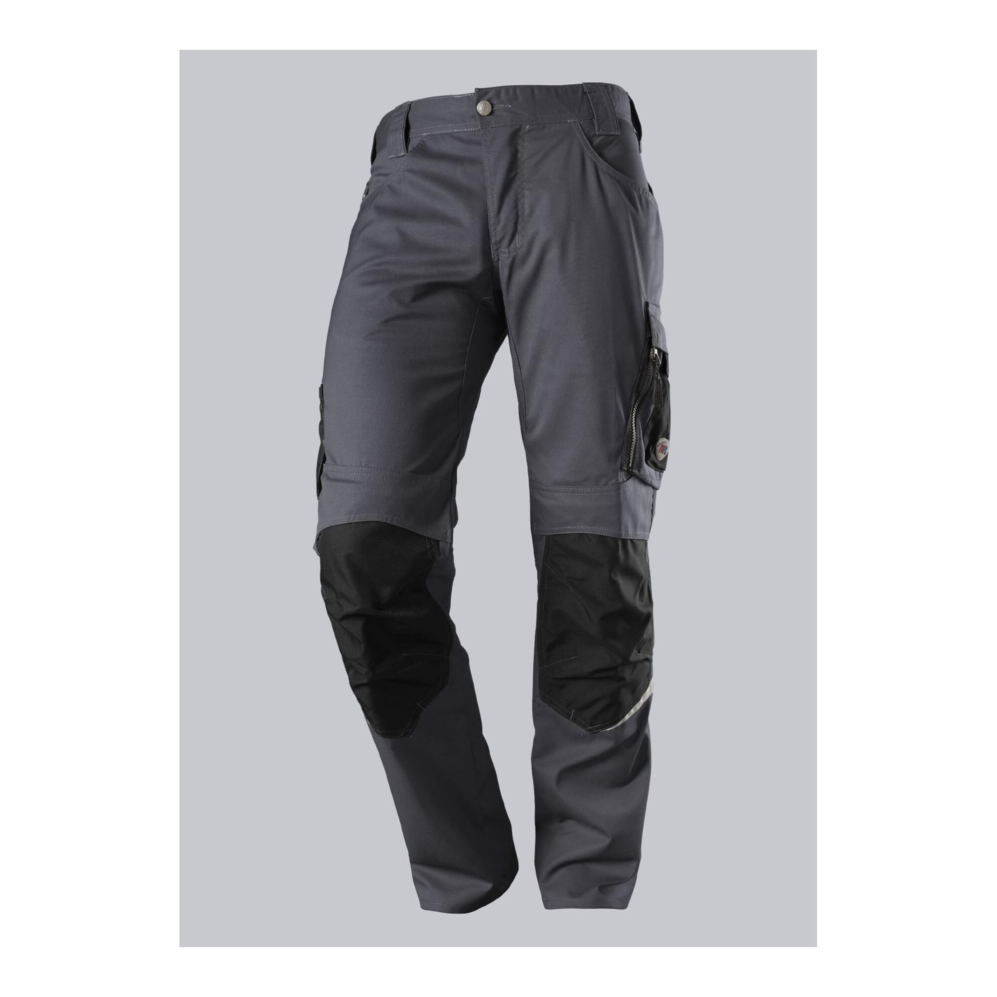BP Leichte Arbeitshose mit Kniepolstertaschen, anthrazit/schwarz, Gr. 56, Länge n