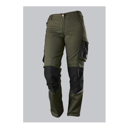 BP® Leichte Arbeitshose mit Kniepolstertaschen für Damen, oliv/schwarz