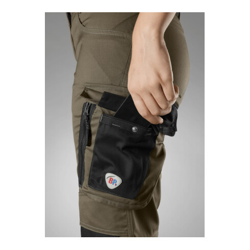 BP® Leichte Arbeitshose mit Kniepolstertaschen für Damen, walnuss/schwarz
