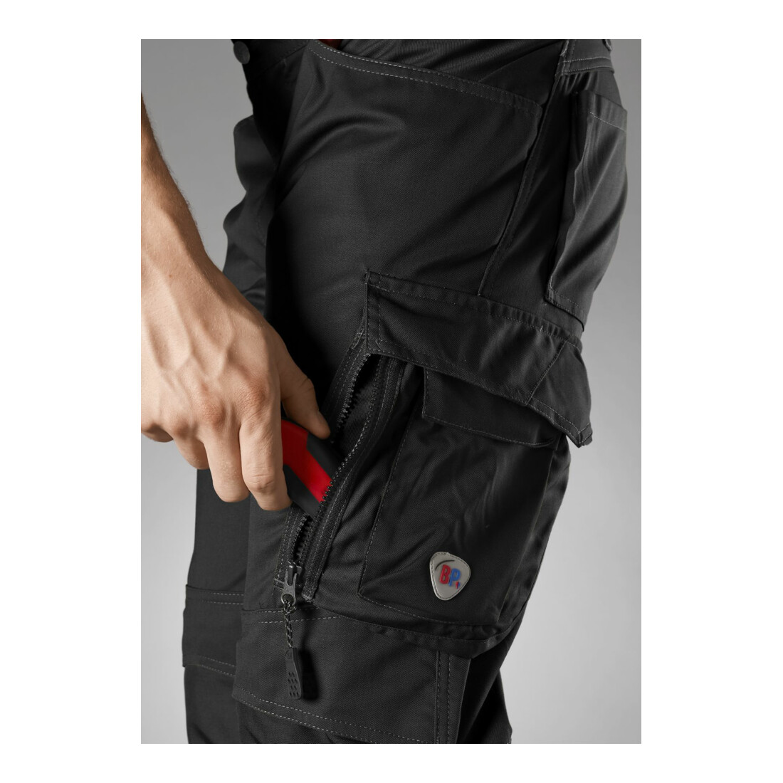 BP® Leichte Arbeitshose mit Kniepolstertaschen, schwarz