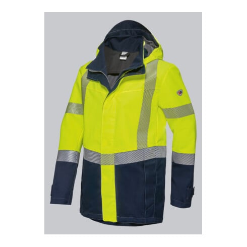 BP® Leichte Warnschutz-Multinorm-Wetterschutzjacke APC2, warngelb/nachtblau, Länge n