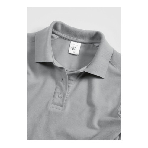 BP® Poloshirt für Sie & Ihn, hellgrau, mit Brusttasche, aus Baumwolle