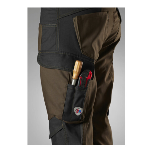 BP® Robuste Arbeitshose mit Kniepolstertaschen, braun/schwarz