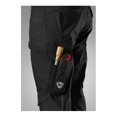 BP® Robuste Arbeitshose mit Kniepolstertaschen, schwarz