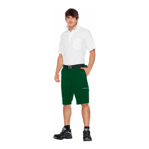 BP® Shorts mit verdeckten Knöpfen und Reflexelementen, mittelgrün, Länge n